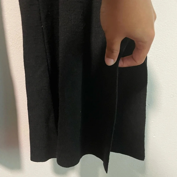 ASOS  Design Women’s Black Wide Leg Pants w Side Hem Split - Size 14 - Picture 4 of 8